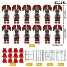 (M1641?????12) 12 medieval Roman soldier regiment building blocks minifigure toy set with cloaks and weapons building blocks toys