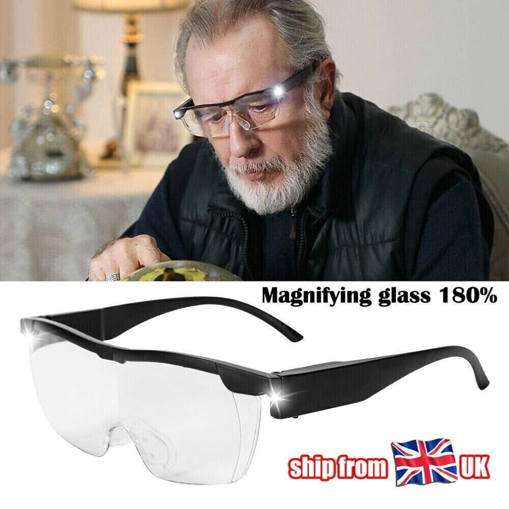 Magnifying Glasses with Light, 200% Magnification, USB Rechargeable LED Lighted Magnifying Glass, Hands Free Head Magnifier Eyeglasses