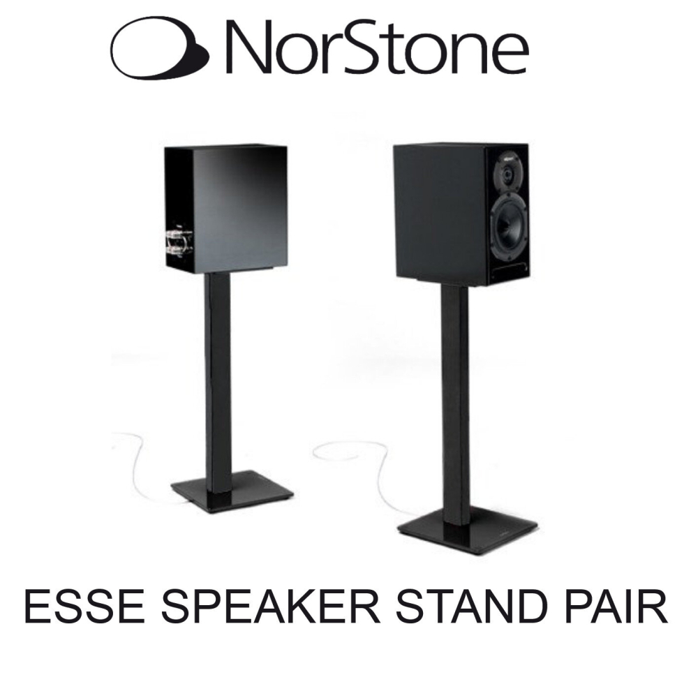 Norstone ESSE Pair of Speaker Stands 61cm Black/Black FREE DELIVERY