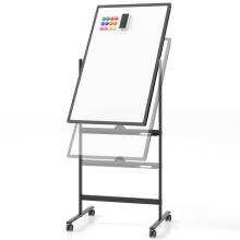 Double-Sided Magnetic Mobile Whiteboard Adjustable Rolling Erase Board W/ Marker