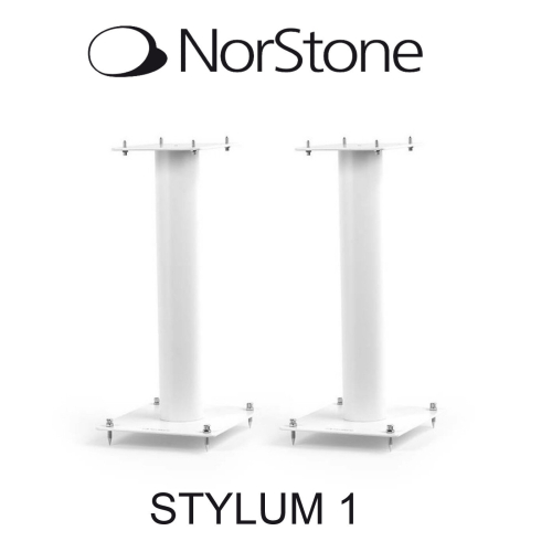 Norstone Stylum1 Satin White 50cm Pair of Speaker Stands