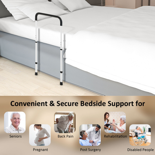 Costway Bed Assist Rail Adjustable Bedside Standing Bar Fall Prevention Safety Hand Bar 1