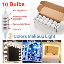 (10 bulbs) LED Make up Mirror Light Bulbs USB Hollywood Vanity Makeup Mirror Lights Bathroom Dressing Table Lighting Dimmable LED Wall Lamp