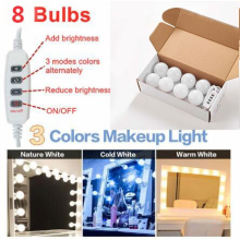 (8 bulbs) LED Make up Mirror Light Bulbs USB Hollywood Vanity Makeup Mirror Lights Bathroom Dressing Table Lighting Dimmable LED Wall Lamp
