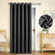 (Dark Grey, 66" x 84" (Single Panel)) Blackout Eyelet Curtains Pair Luxury Insulated Heavy Thermal Ring Top Ready Made Window Curtain Panel Free Tieback