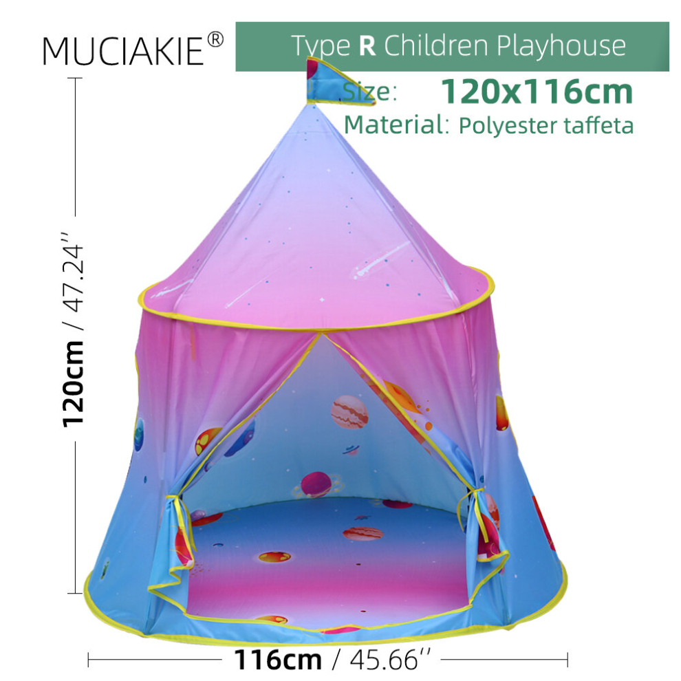 (R) 24 Types Children Playhouses Kids Indoor Outdoor Play Tents Portable Foldable Princess Prince Castle Gift Courtyard Garden House-image-OPC-PD8FQ75-NEW