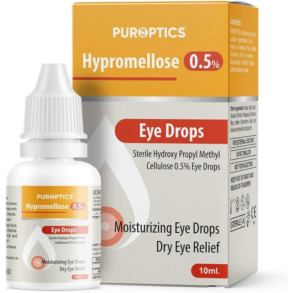 Puroptics Hypromellose 0.5% Eye Drops For Dry Eyes Itchy Eye Drops