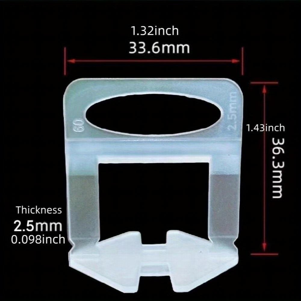 100Pcs Tile Leveling Clips 2 5Mm Tile Leveling Spacer Tile Leveling System Tile Installation For Pro And Diy 885680867606
