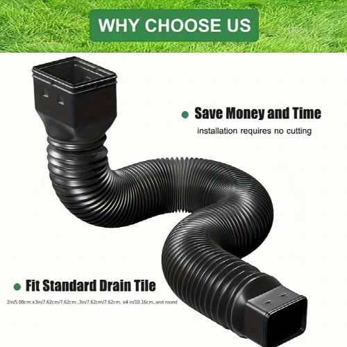 2pcs Flexible Extendable Drain Downspout Extender Down Spout Drain Extensions 2