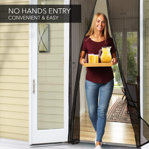 1pc Heavy Duty Magnetic Screen Door With Pet Friendly Retractable Mesh Keep The Bugs Out 1