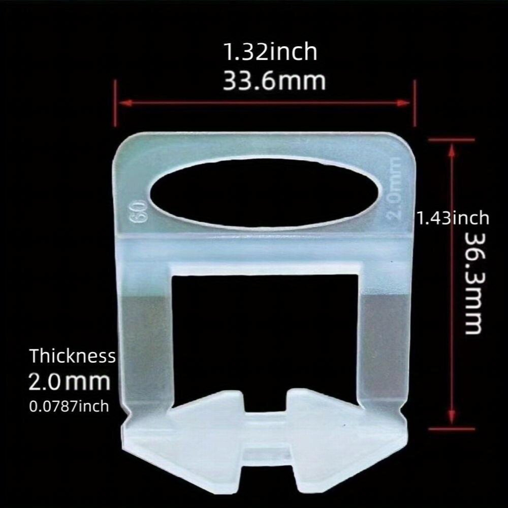 100Pcs Tile Leveling Clips 2Mm Tile Leveling Spacer Tile Leveling System Tile Installation For Pro And Diy 885680861581