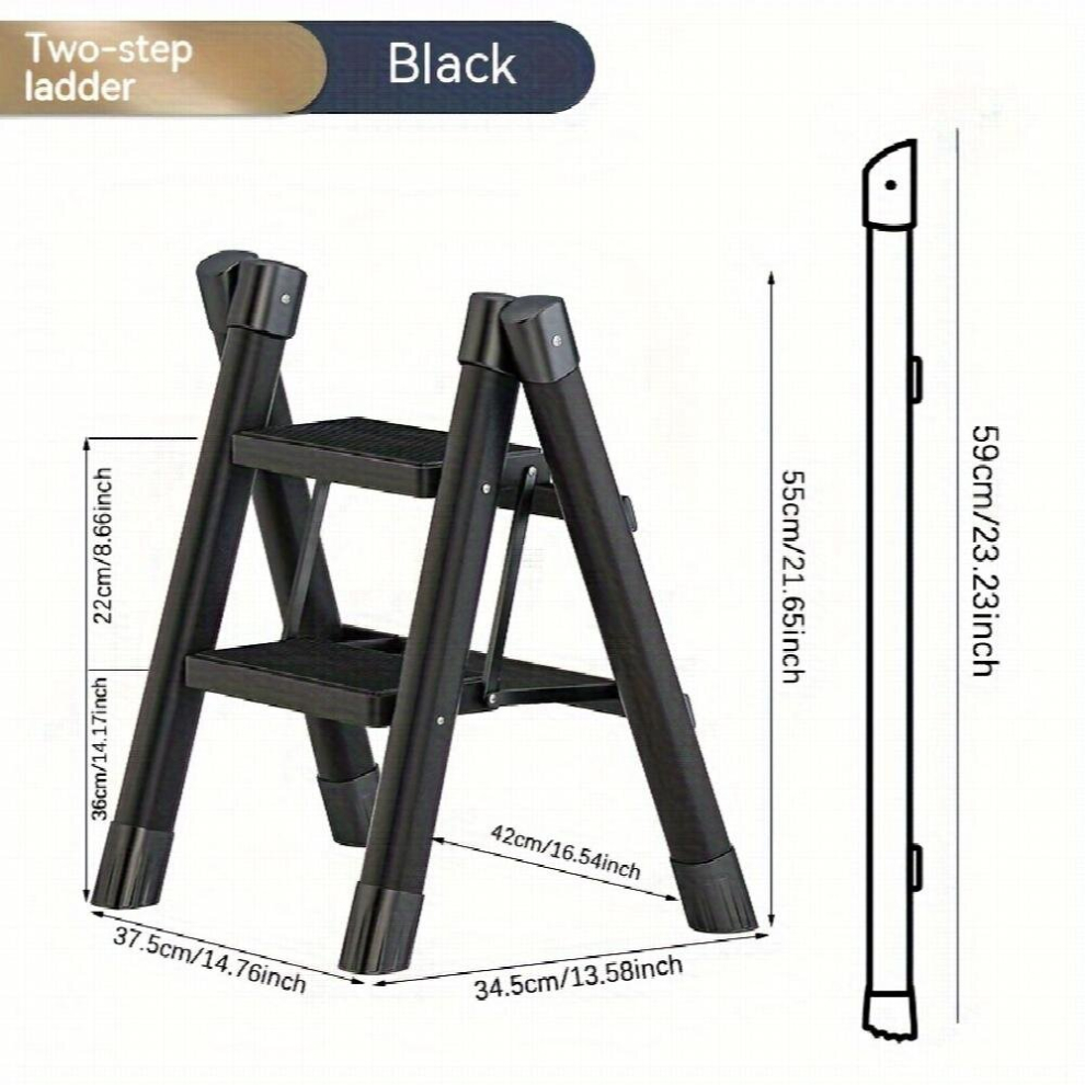 1pc Ladder Household Folding Telescopic Small Lightweight Two step Ladder Stool functional Herringbone Ladder Step Climbing Ladder Shrinking Stairs