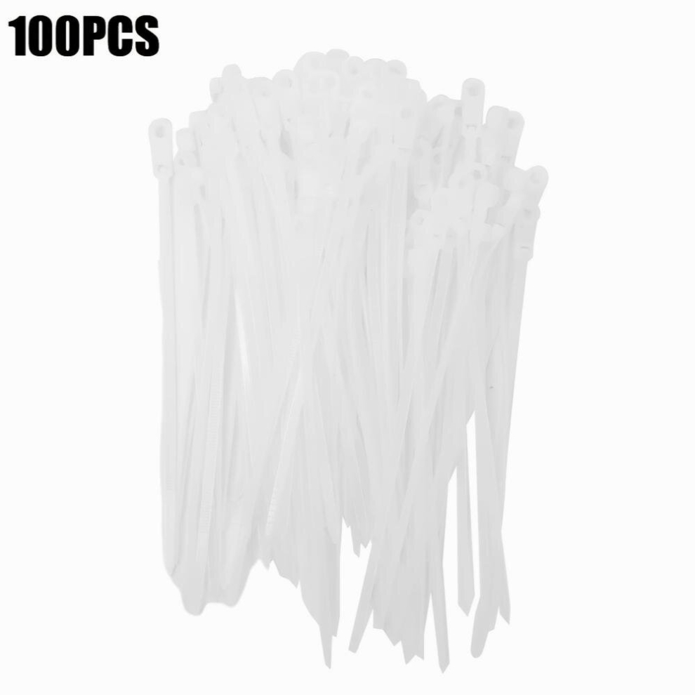 100Pcs Screw Hole Nylon Cable Ties Multipurpose Heavy Duty Adjustable Self Locking Cord Ties Organizer Straps Diy Fastening Loop 885680867262
