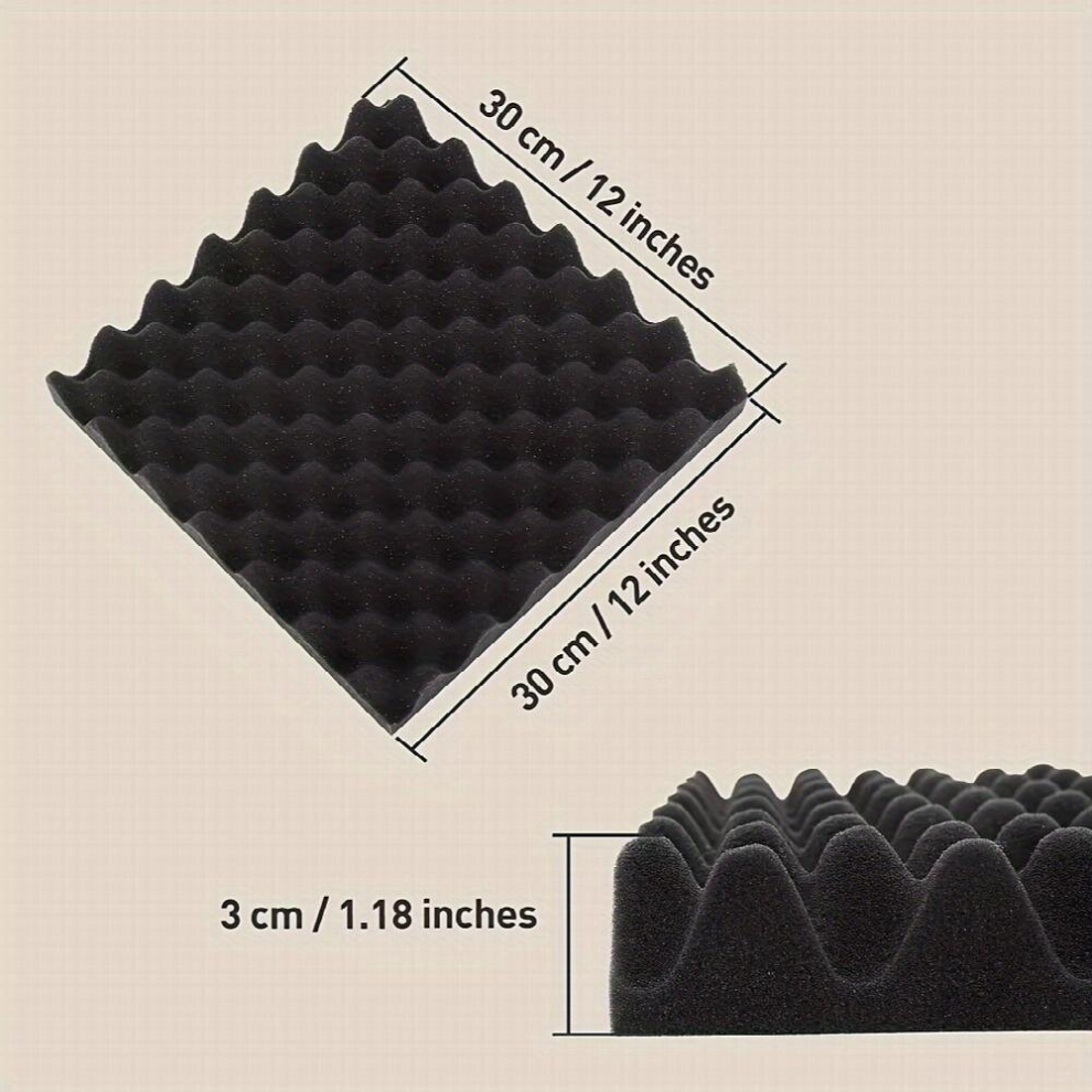36Pcs Flame Retardant Sound Absorbing Cotton Egg Cotton Sound Insulating Cotton Suitable For Ktv Recording Studios Conference Rooms And Other Acoustic 885680867132