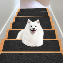 7pcs Stair Treads For Wooden Steps Non Slip Stairs Carpet Tape Peel And Stick With Double Adhesive Tape Set Of 7 Leaf