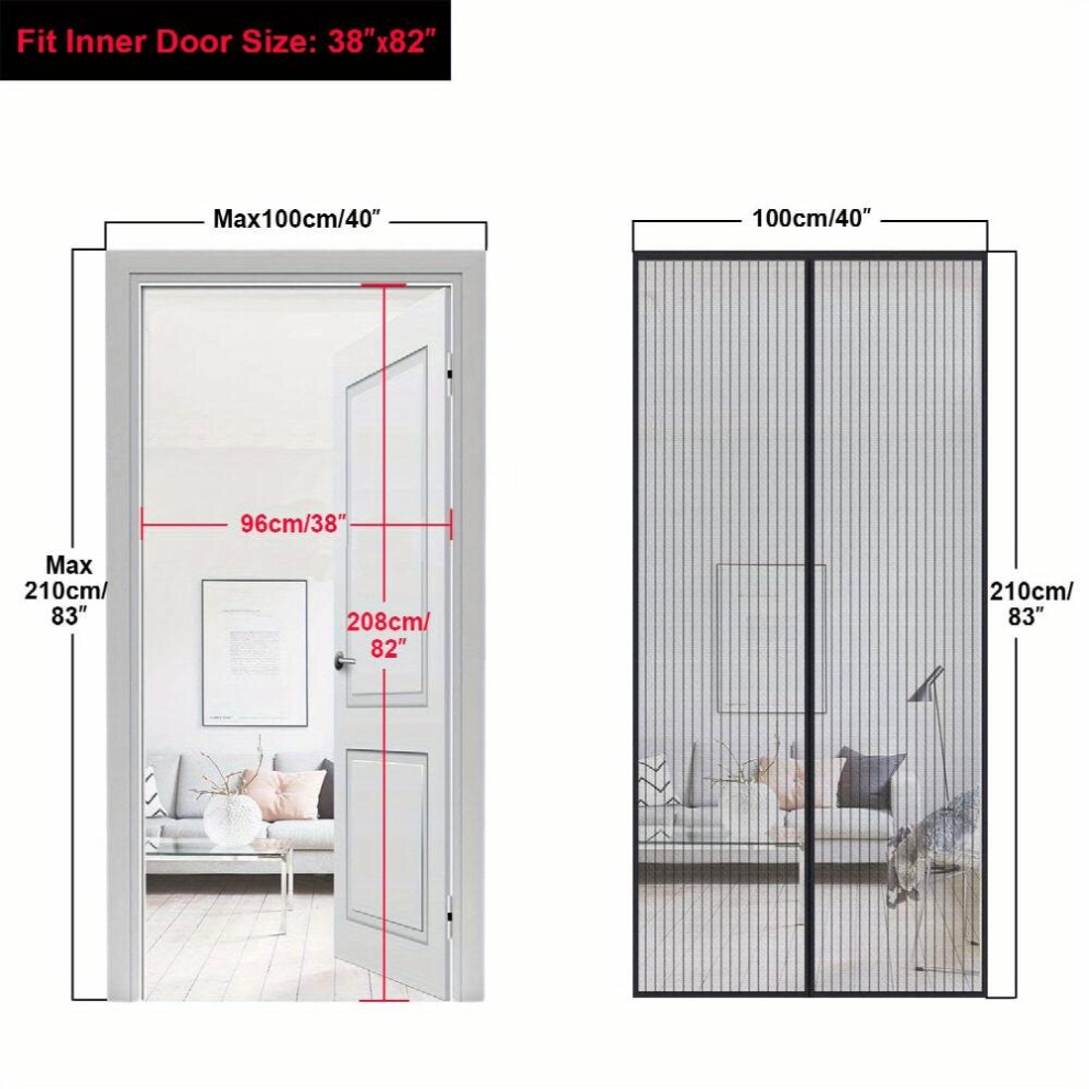 1Pc Keep The Bugs Out Magnetic Screen Door Heavy Duty Magnetic Screen Door With Pet Friendly Retractable Mesh 885680866074