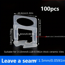 100pcs Tile Leveling System Clips 1 16 1 5mm 2 0mm DIY Tile Leveler Spacer Professional Tile And Stone Installation Tile Leveling System