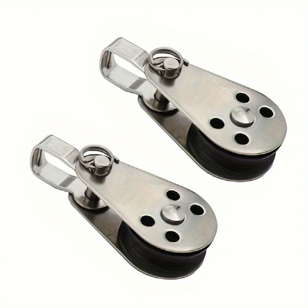 2Pcs Pulley Block Hanging Wire Towing Wheel Swivel Lifting Rope For Crane Marine Sailing 885680867668