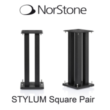 Norstone Stylum Square Pair of Speaker Stands 60cm Satin Black Heavy Duty Stands