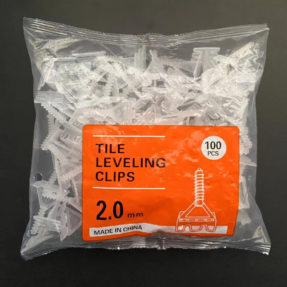 100Pcs Tile Leveling Clips 2Mm Tile Leveling Spacers Tile Leveling System Baseplates Tile Installation For Pro And Diy 885680868566