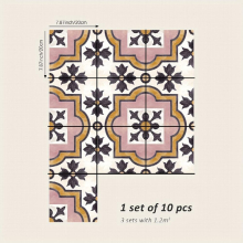 10pcs Thickened Self adhesive Waterproof Floor Stickers Living Room Bedroom Home Decoration Printed Pattern Flower Brick Stickers Kitchen And Bathroom