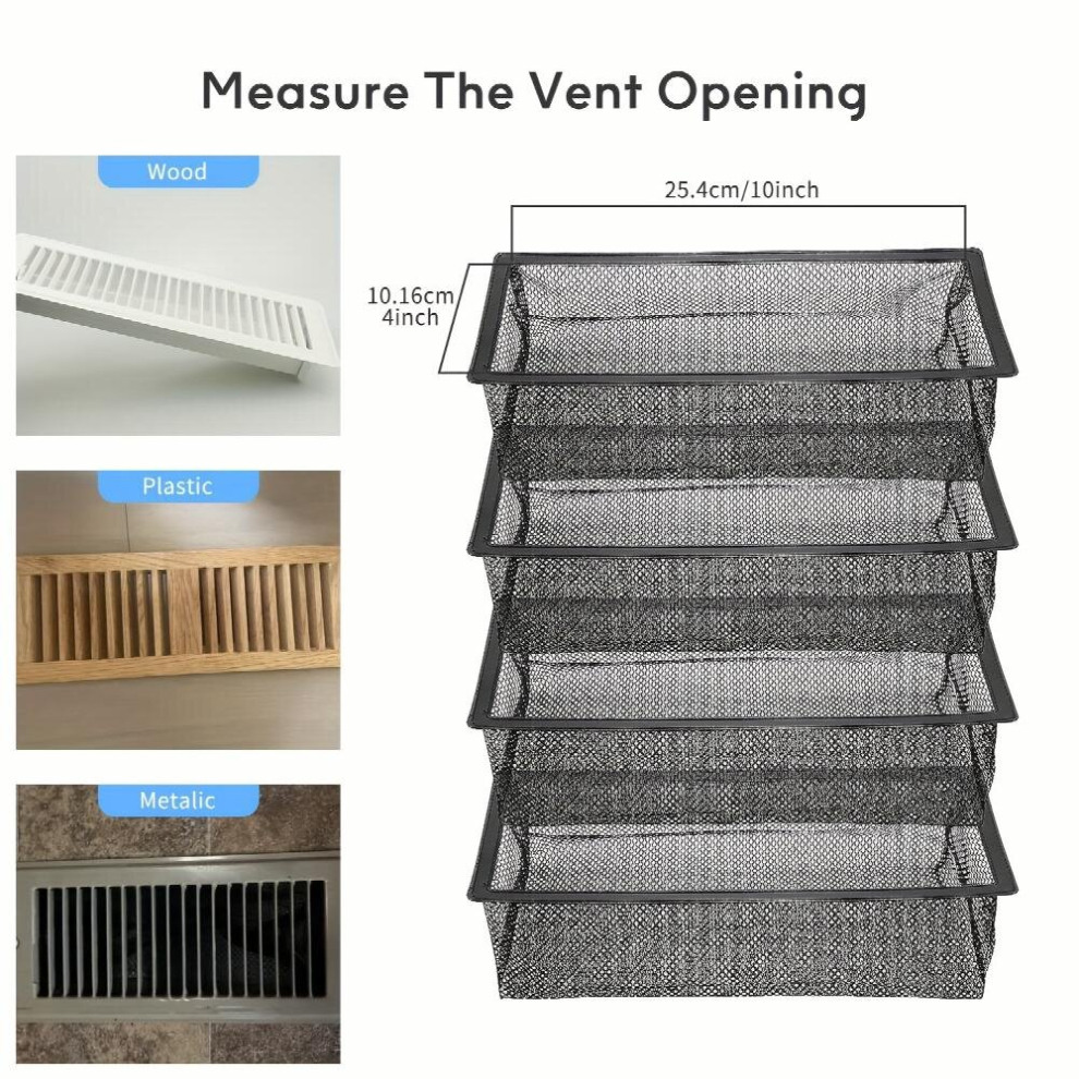 2 4 6Pcs Floor Register Vent Cover Filter Net Air Vent Screen Mesh Covers Catcher Filter Hoods For Home Floor Registers Vent Filters 885680870354
