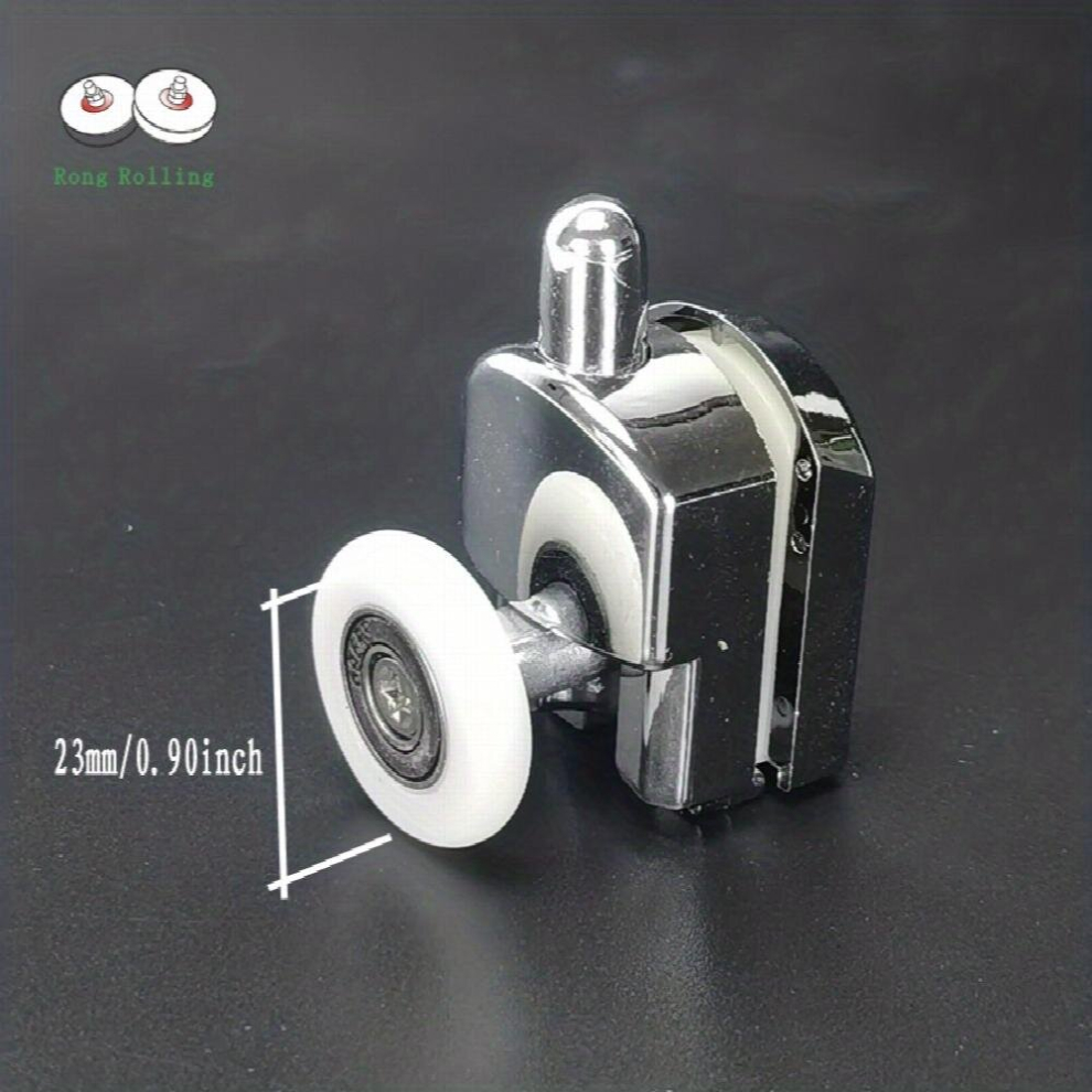 4Pcs Shower Door Runner Diameter 23Mm 25Mm Shower Glass Sliding Door Double Pulleys Hang Rollers Swing Bathroom Door Pulley Double Swing Pulley Plasti 885680870019