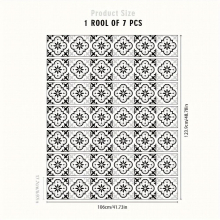 7pcs Home Decoration Printed Self adhesive Waterproof Staircase Sticker Boho Pattern Self adhesive Moisture proof Wallpaper 105 99x17