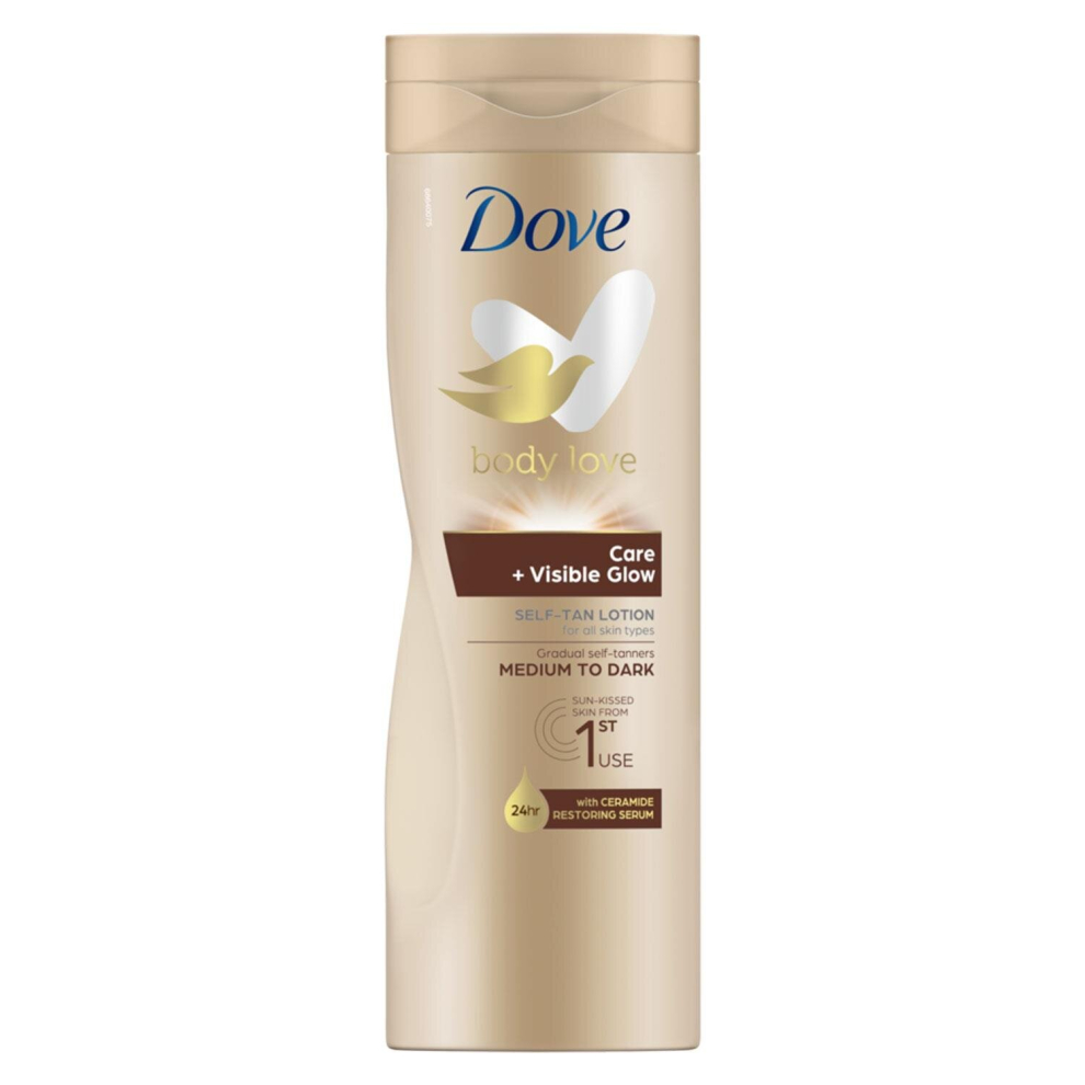 Dove Summer Visible Glow Gradual Self Tan Lotion 400ml - Medium / Dark