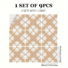 9pcs Nordic Style Printed Floor Stickers Non slip Wear resistant Thickened Waterproof Decal Vinyl Stickers Easy To Stick Removable Home Living Room Ki