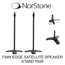 Norstone Finn Edge Satellite Speaker Stand Pair in Black with Adjustable Height