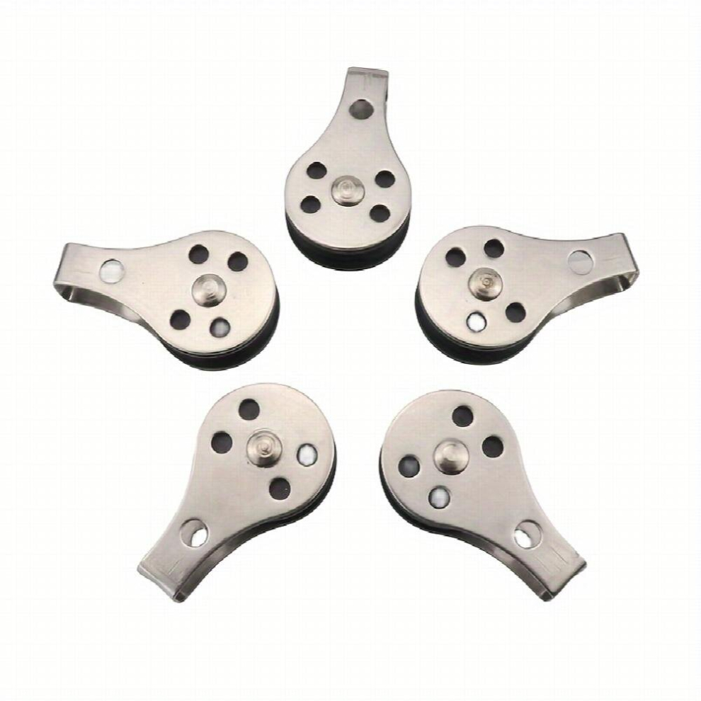 5Pcs Stainless Steel Pulley Classic Functional Pulley Single Wheel Load Bearing Swivel Pulley Practical Hardware Lifting Wheel 885680872921