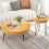 Casart 2PCS Round Nesting Tables Boho Farmhouse Accent Coffee Tables w/Adjustable Foot 7