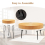 Casart 2PCS Round Nesting Tables Boho Farmhouse Accent Coffee Tables w/Adjustable Foot 6