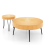 Casart 2PCS Round Nesting Tables Boho Farmhouse Accent Coffee Tables w/Adjustable Foot 8
