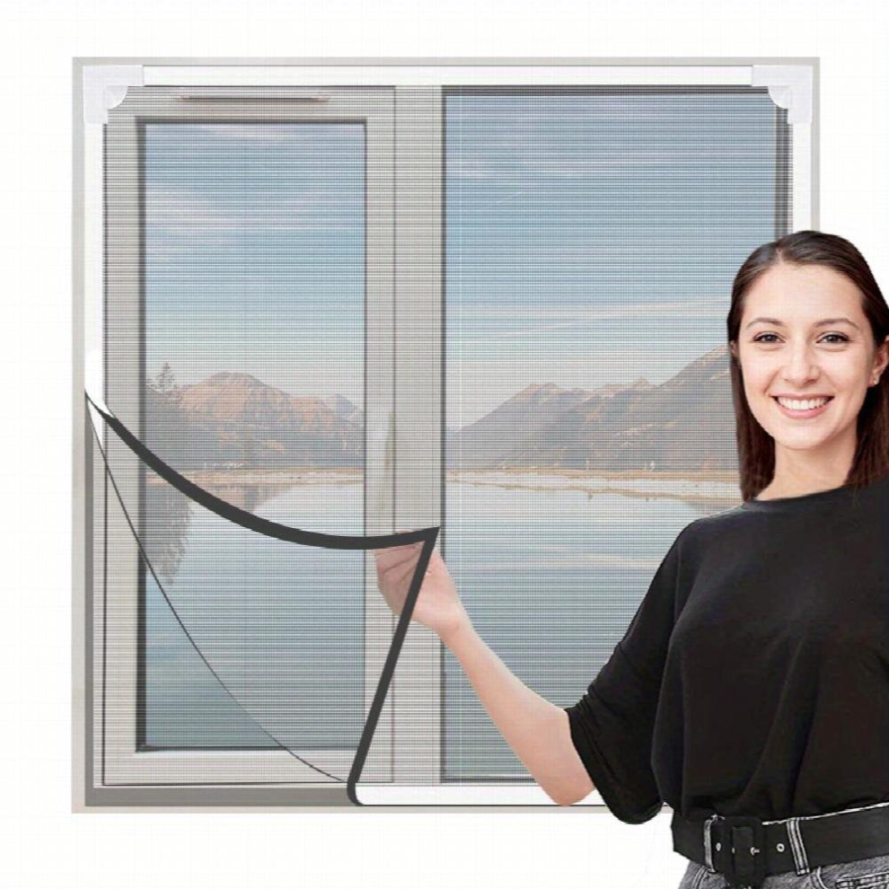 1 Set Diy Adjustable & Removable Magnetic Window Screen Easily Installed Diy Window Net With Fiberglass Fine Mesh Screen Protector And Window Screen M 885680874130