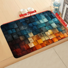 1pc Red And Gradient Kitchen Mat Small Grid Motif Rug Washable Carpet For Kitchen Supplies Dining Room Kitchen Home Decor Indoor Decor Room Supplies E