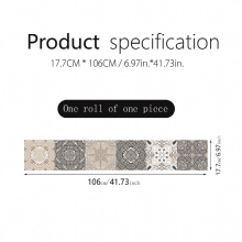 1 Roll Bohemian Pattern Printed Stair Stickers Moisture proof Self adhesive Flower Brick Wallpaper Home Decoration Waterproof Background Wall Stickers