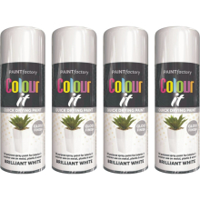 4 x 400ml Brilliant White Gloss Finish Spray Aerosol Van Car Bike