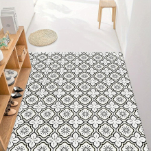 10pcs Stylish Grey Flower Floor Tiles Peel & Stick PVC Waterproof Vinyl Flooring for Kitchen Bathroom & Living Room
