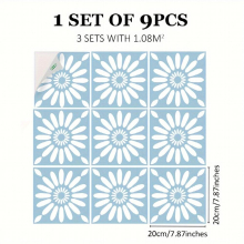 9pcs Nordic Style Printed Floor Stickers Non slip Wear resistant Thickened Waterproof Decal Vinyl Stickers Easy To Stick Removable Home Living Room Ki