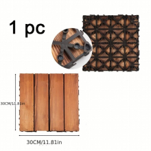 1 5pcs Flooring Wooden Tiles Garden Wooden Deck Tiles Decking Floor Interlocking Tiles Utility Life Flooring