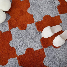 6pcs Thickened Plush Shag Puzzle Floor Mat Bay Window Mat Seat Carpet Cuttable Square Interlocking Carpet Fluffy Area Rugs Protective Anti Slip Washab