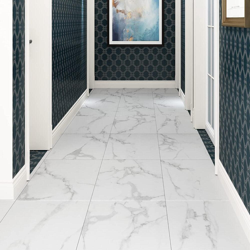 10Pcs Vinyl Flooring Peel And Stick Floor Tile For Bathroom Waterproof Stick On Flooring Tiles Marble Laminate Flooring Sheets Sticky Kitchen Flooring 885680856198