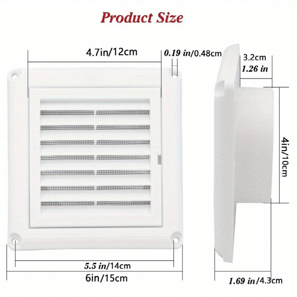 1Pc 10 15 Louvered Vent Cover Stops Birds Nesting For Outside Dryer Exhaust Air Vent Cover With 4 Screws For Easy Installation 885680869136