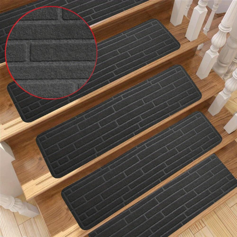 1Pc Non Slip Carpet Stair Treads Rimmed Stair Treads Anti Skid Carpet Mats Wooden Stairs Indoor Stair Treads Childrens And Dogs Stair Mats Polypropy 885680856082