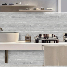 1 5 10pcs Gery Wooden Floor Stripping And Pasting Tiles Coverings Easy To Install And Waterproof Used For Bathrooms And Kitchens 15 24cmX 35