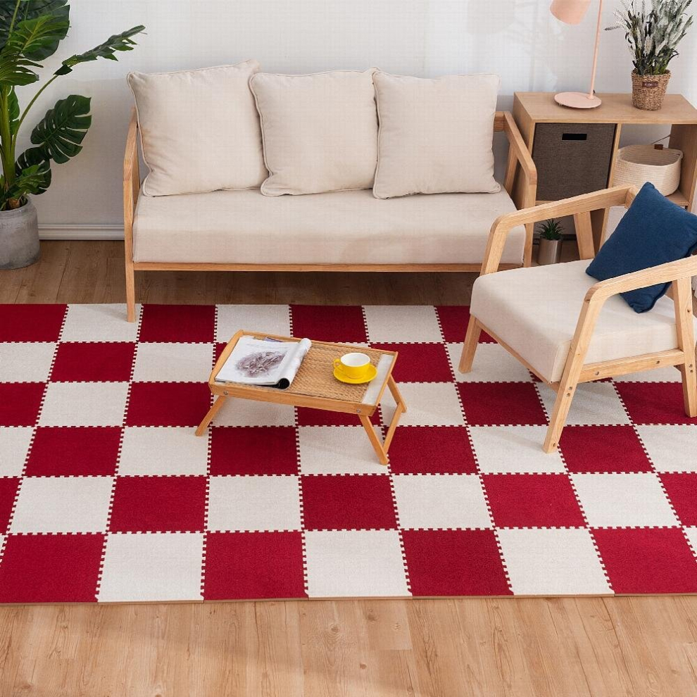 10pcs Plush Puzzle Foam Floor Mat Square Interlocking Fluffy Tiles Foldable Rug Split Joint Soft Climbing Carpet Mats Shaggy Area Rug For Room Floor C
