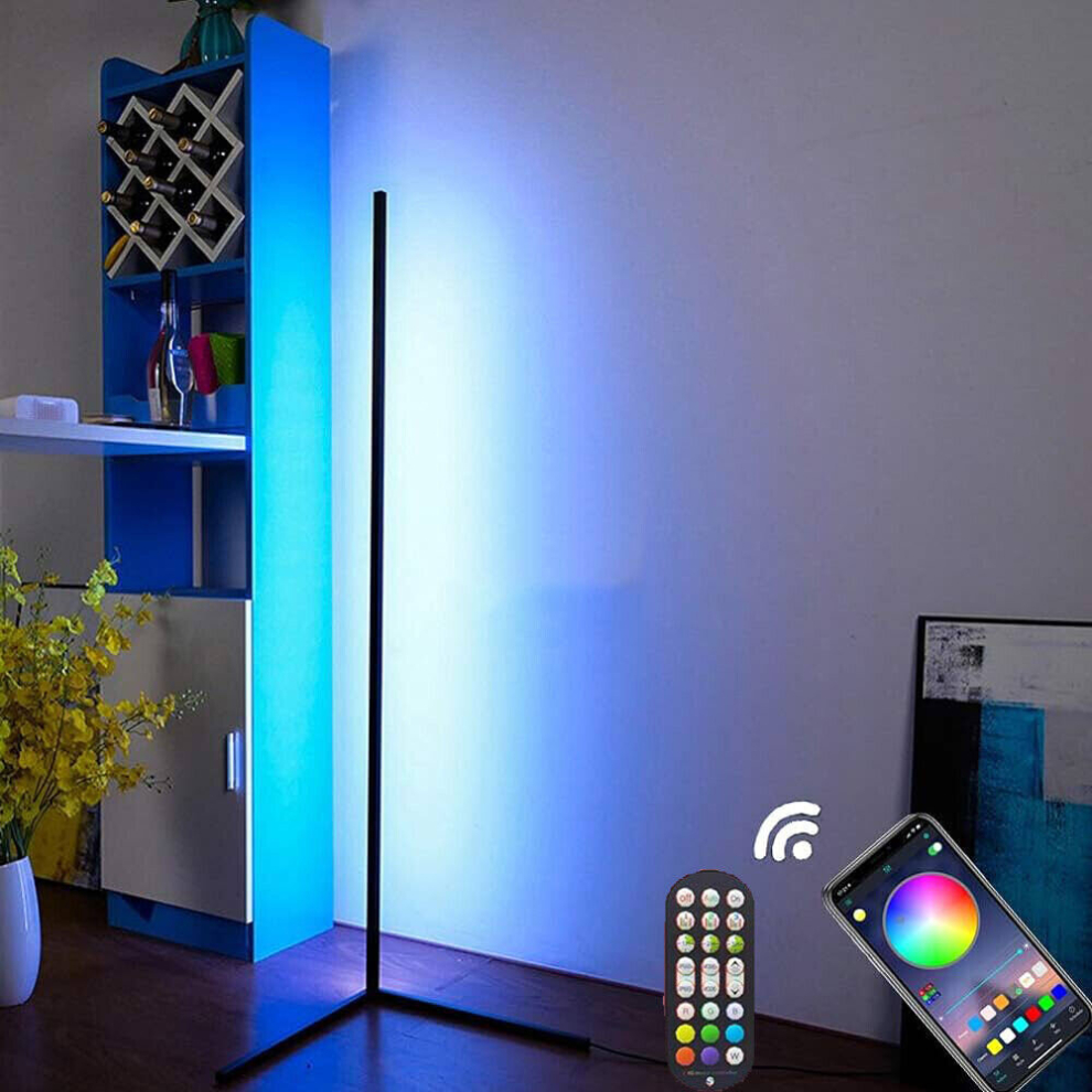RGB Corner LED Floor Lamp, Corner Floor Lamps, 126CM Music Mood lighting Sync Dimmable Home Decor