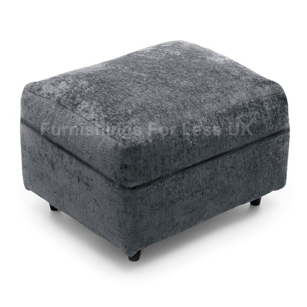 (Footstool) Monaco Grey Crushed Chenille Sofa Sets